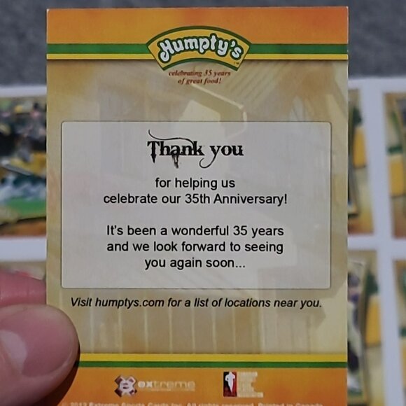 Humpty's Family Restaurant 35th Anniversary CFL Football Cards Lot Of 9 2012 HTF - Picture 12 of 12